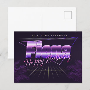 Fiona Name Vorname lila Postkarte Geburtstag Postcard