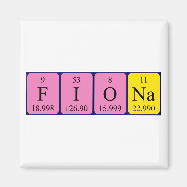 Fiona periodic table name magnet (Front)