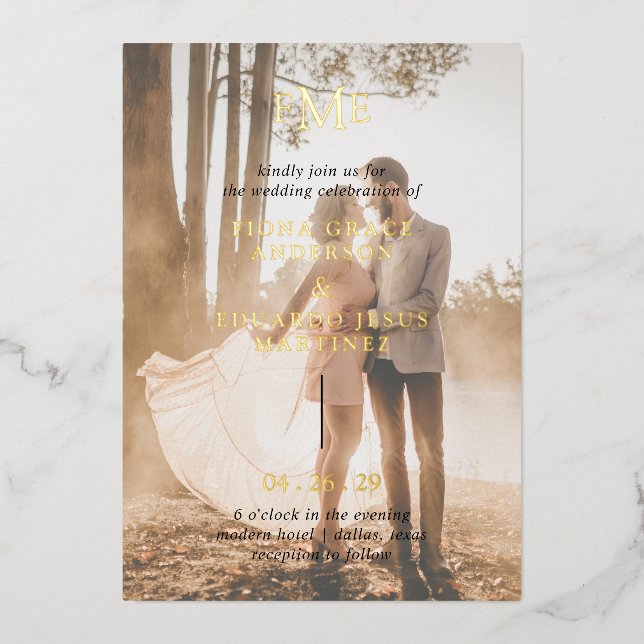 Fiona Photo Bold Monogram Modern Wedding (Front)