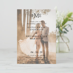 Fiona Photo Bold Monogram Modern Wedding Invitation
