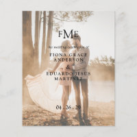 Fiona Photo Bold Monogram Modern Wedding Program