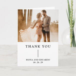 Fiona Photo Bold Monogram Modern Wedding Thank You Card