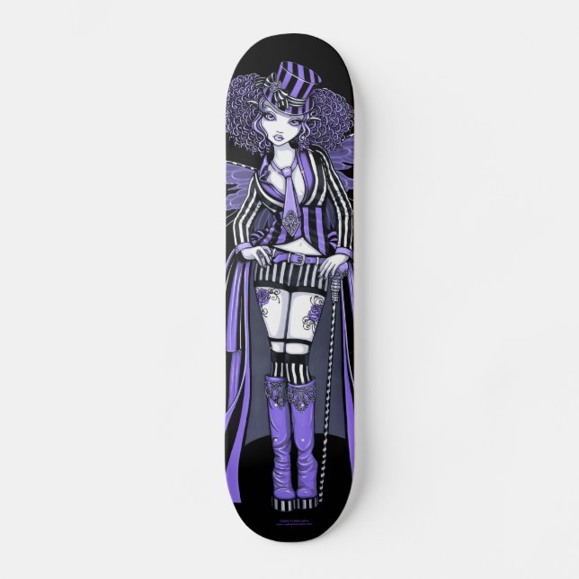 Fiona Purple Steampunk Couture Fairy Skate Deck (Front)