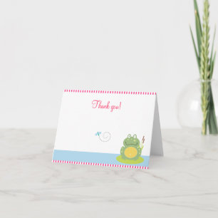 Fiona the Green Frog Folded Thank you notes