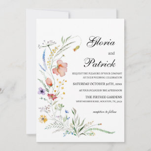 Fiona Wildflower In Bloom Floral Wedding Invitation