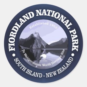 Fiordland National Park Classic Round Sticker