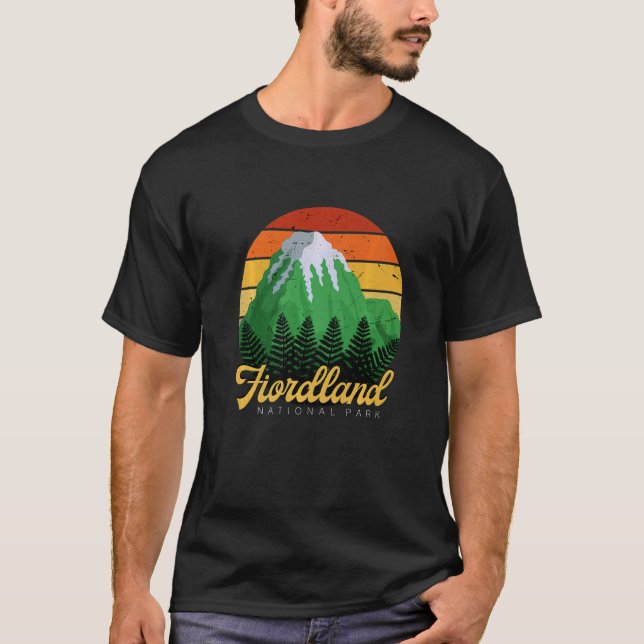 Fiordland National Park New Zealand Nature Camping T-Shirt (Front)