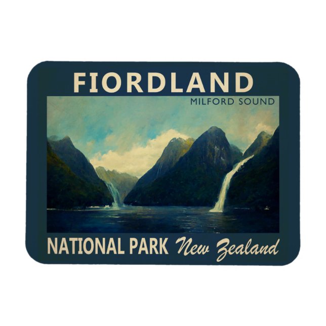 Fiordland National Park New Zealand Watercolor  Magnet (Horizontal)