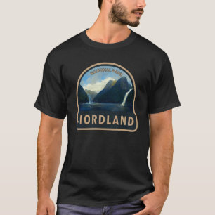 Fiordland National Park New Zealand Watercolor  T-Shirt