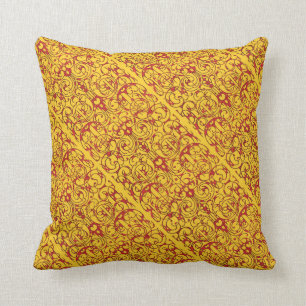 Fiore in yellow and red cushion