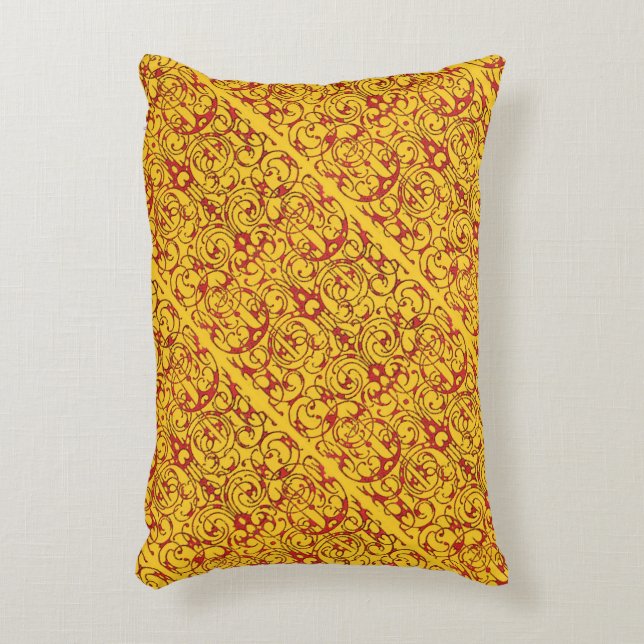 Fiore Red and Yellow Decorative Cushion (Front(Vertical))