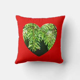 Fir Cone Branch In Heartshape Cushion