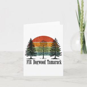 Fir Dogwood Tamarack Retro Vintage Tree National P Card
