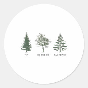 Fir Dogwood Tamarack Vintage National Park  Classic Round Sticker