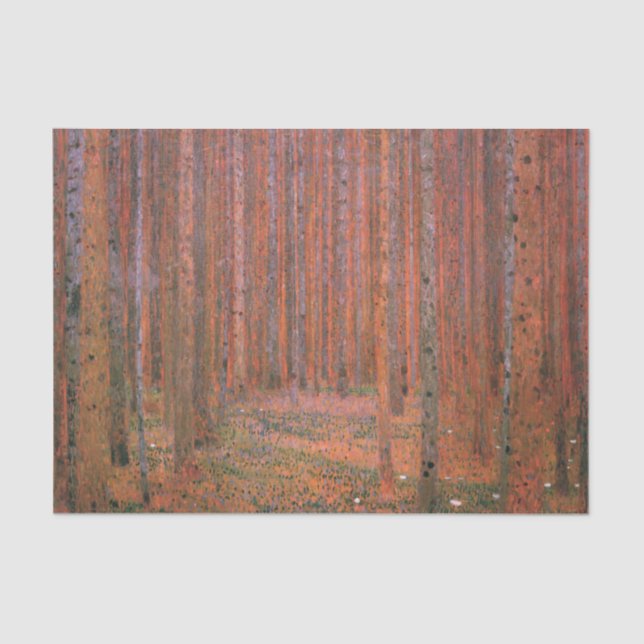 Fir Forest by Gustav Klimt Tissue Paper (Front)