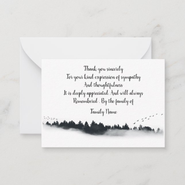 Fir Forest Thank You Card (Front)