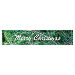 Fir tree branch nameplate
