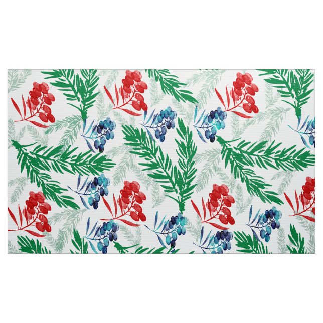 Fir Tree Branches with Berries Fabric (Yard)
