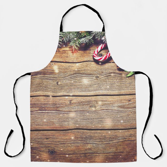 Fir Tree Christmas: Dark Wood Decoration Apron (Front)