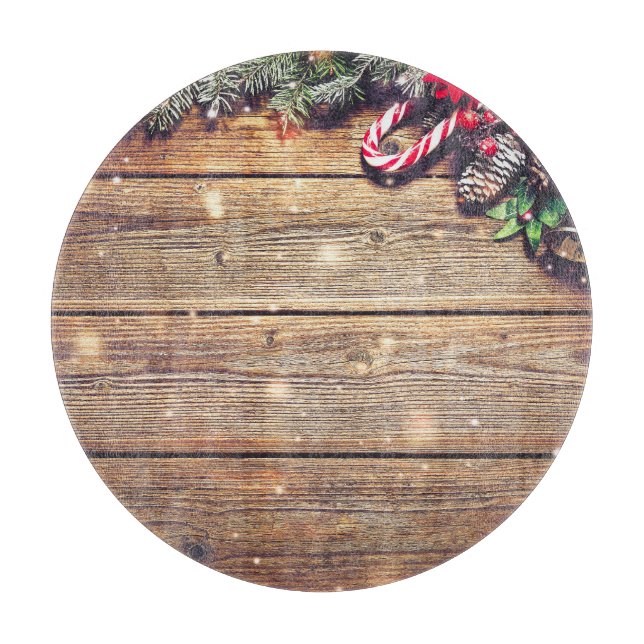 Fir Tree Christmas: Dark Wood Decoration Cutting Board (Front)
