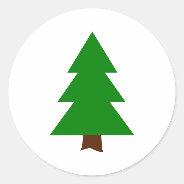 Fir tree classic round sticker (Front)