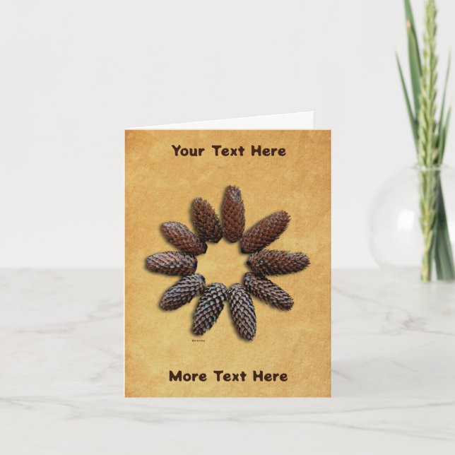 Fir Tree Cones Star Card (Front)