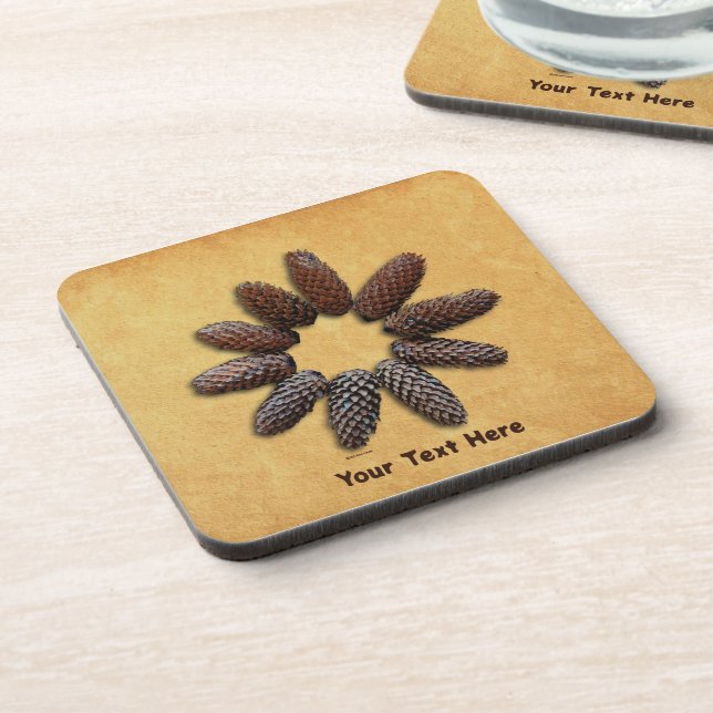 Fir Tree Cones Star Coaster (Left Side)