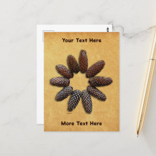Fir Tree Cones Star Postcard
