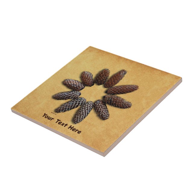 Fir Tree Cones Star Tile (Side)