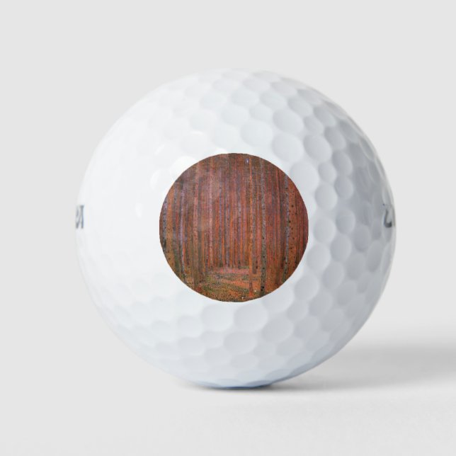 Fir Tree Forest (by Gustav Klimt) Golf Balls (Front)
