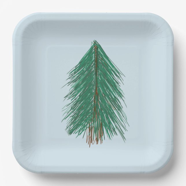 Fir Tree Forest  Paper Plate (Front)