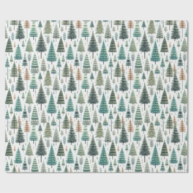 fir tree pattern wrapping paper  (Flat)