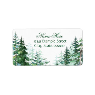 Fir Tree Return Address Label