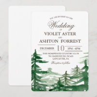 Fir Tree Rustic Wedding Invitation