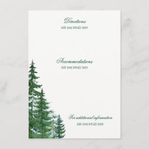 Fir Tree Wedding Details Information Cards
