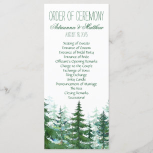 Fir Tree Wedding Order of Ceremony Programme
