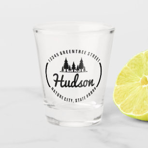 Fir Trees Oval Design ID304 Shot Glass
