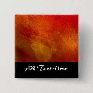 Fire - Abstract Art in Orange, Yellow, Red 15 Cm Square Badge