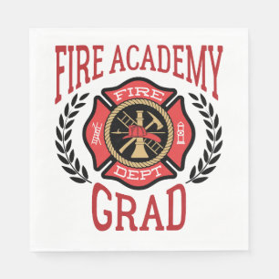 Fire Academy Grad Graduation Napkin