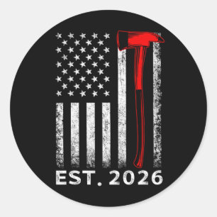 Fire Academy Graduation 2026 Usa Flag Future Firef Classic Round Sticker