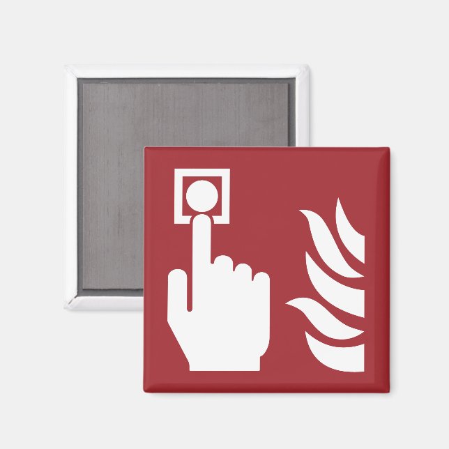 Fire Alarm Button Safety Sign Magnet (Front/Back)