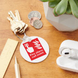 Fire Alarm Call Point Sign Key Ring<br><div class="desc">This design is good for emergencies. It is a fire alarm call point sign. It has symbols and writing and is set against a red background. This fire alarm call point sign looks great</div>