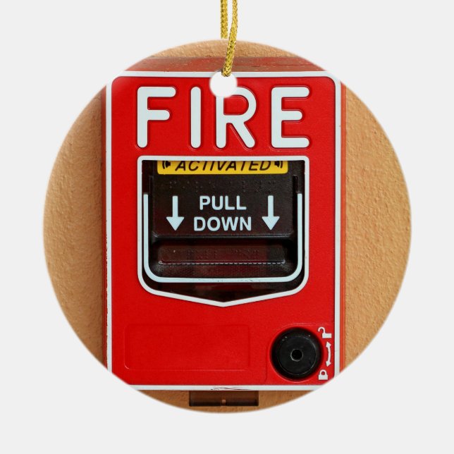 Fire Alarm Handle Ceramic Tree Decoration (Front)