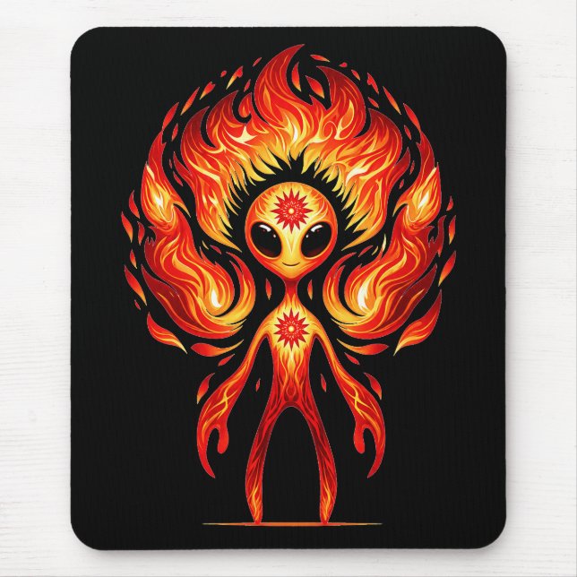 Fire Alien Mouse Mat (Front)