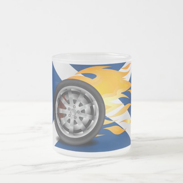 Fire, Alloy Scotland Frosted Glass Coffee Mug (Center)