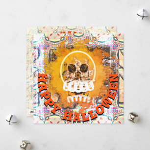 Fire and Flame Happy Halloween Scull Holiday Card