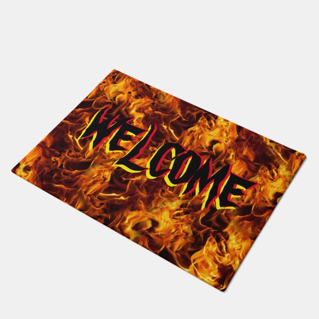 Fire and Flame Pattern Doormat (Angled)