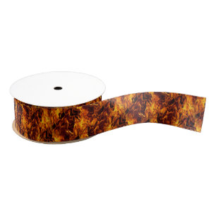Fire and Flame Pattern Grosgrain Ribbon