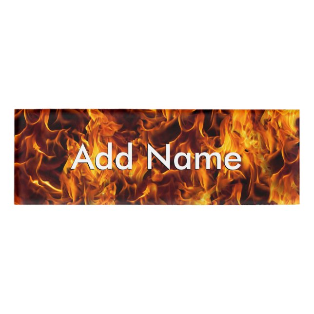Fire and Flame Pattern Name Tag (Front)