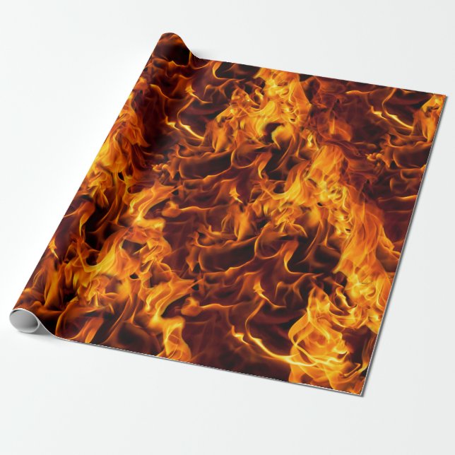 Fire and Flame Pattern Wrapping Paper (Unrolled)